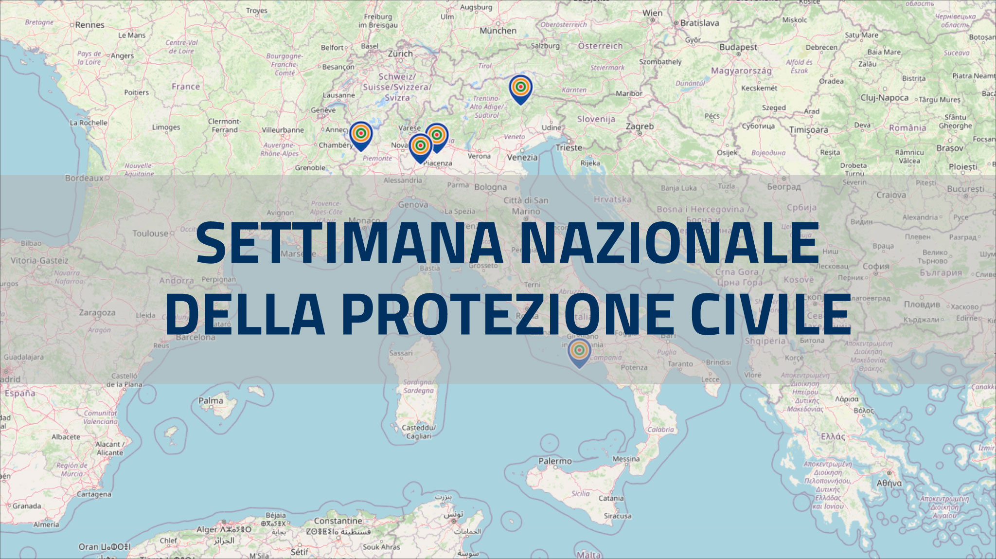 Anteprima sezione mappe e dashboards Settimana Protezione Civile