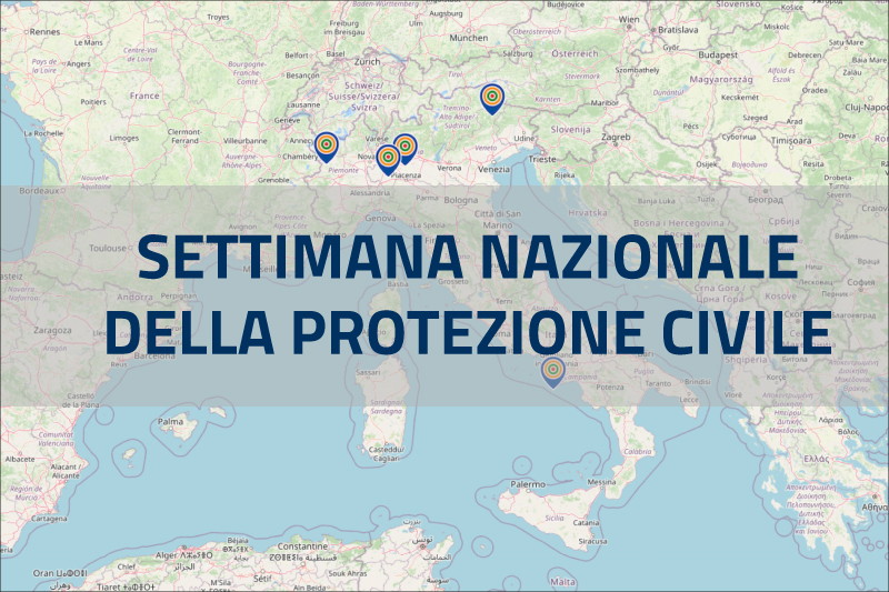 Anteprima sezione mappe e dashboards Settimana Protezione Civile