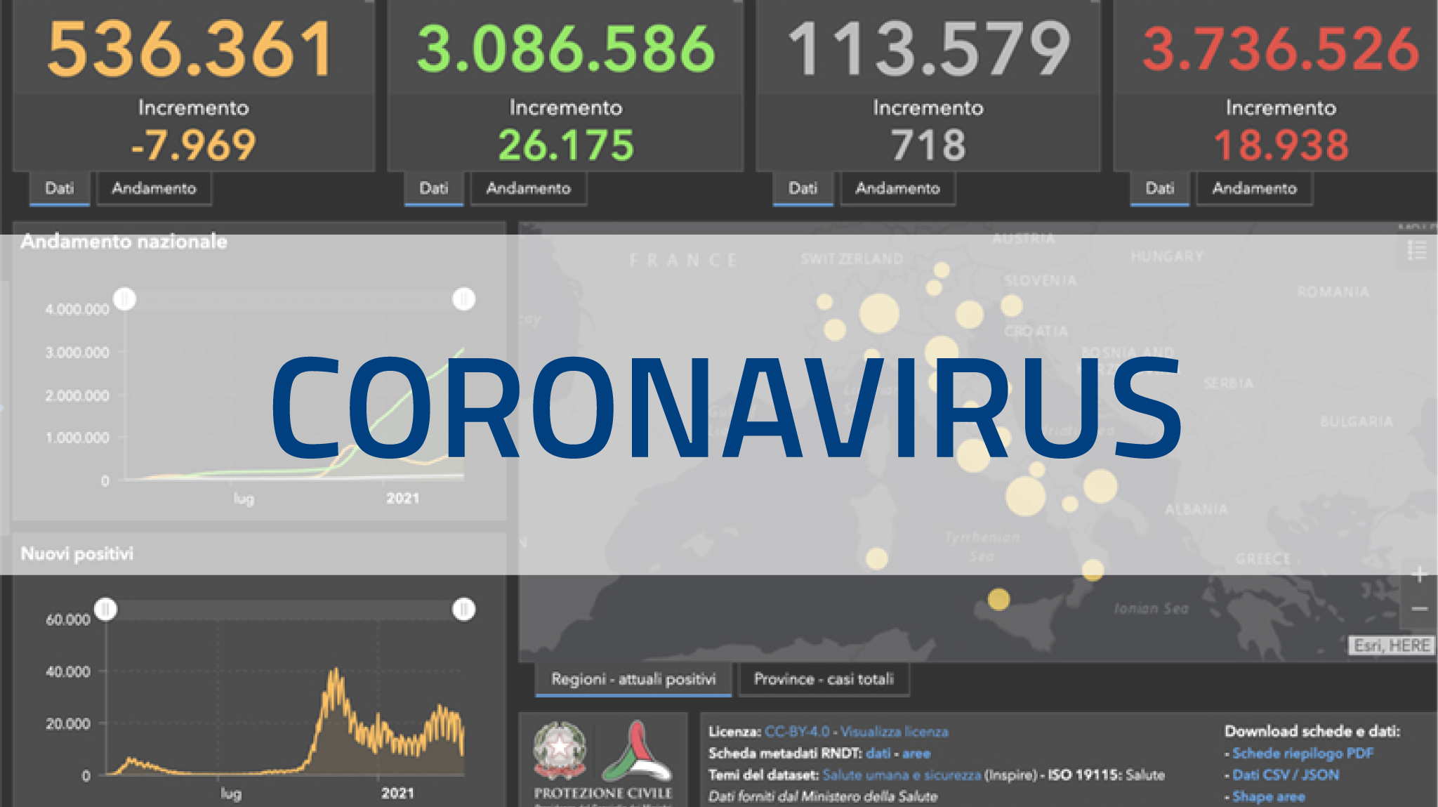 Anteprima mappa coronavirus